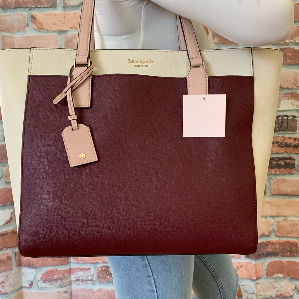 Kate spade Cameron LARGE laptop Tote cherrywood - Picture 1 of 8